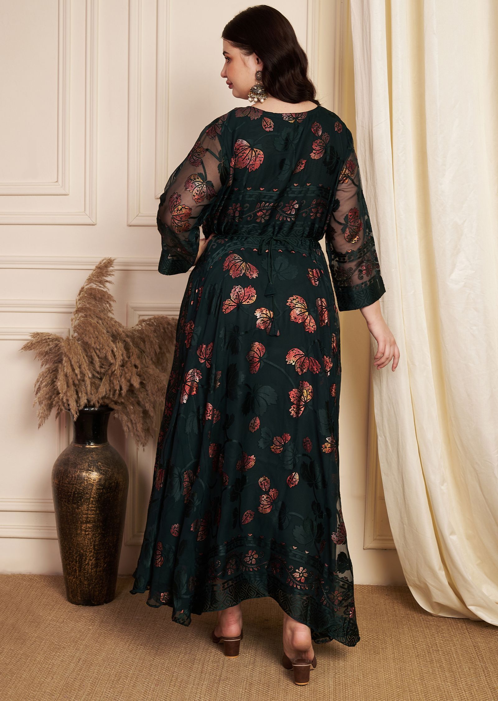 Bottle Green Brasso Long Dress