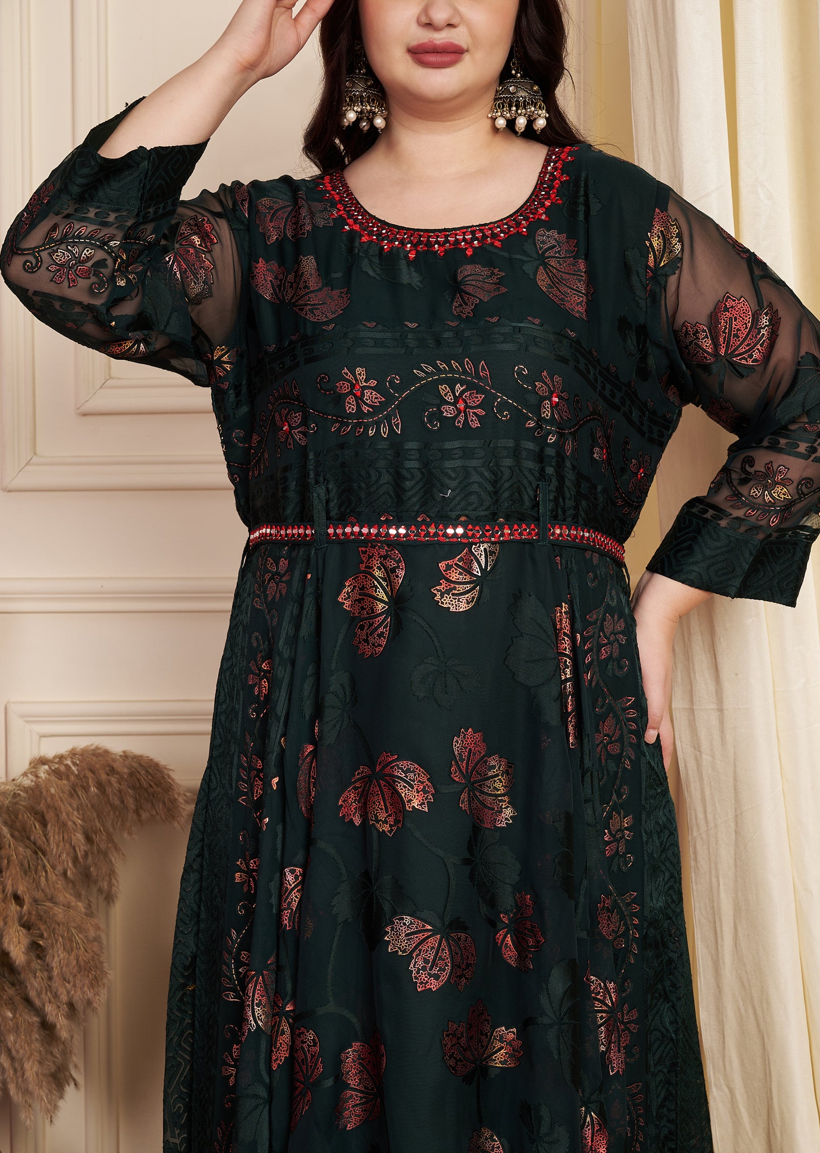 Bottle Green Brasso Long Dress