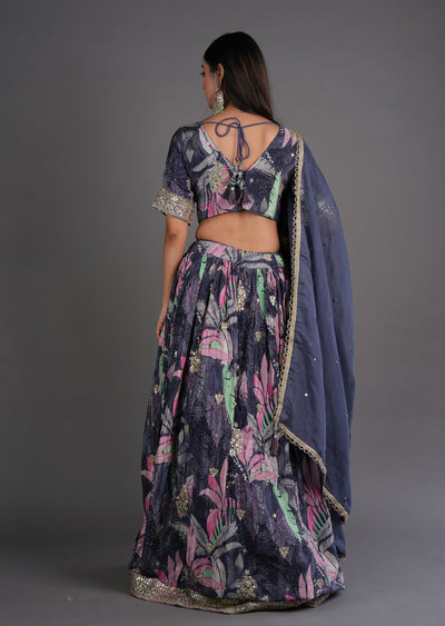 Grey Chinnon Lehenga