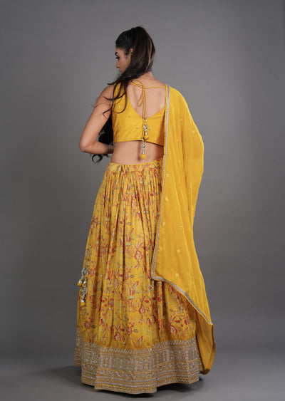 Yellow Tissue Silk Lehenga