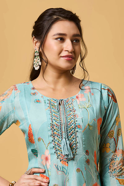 Light Blue Modal Long Dress