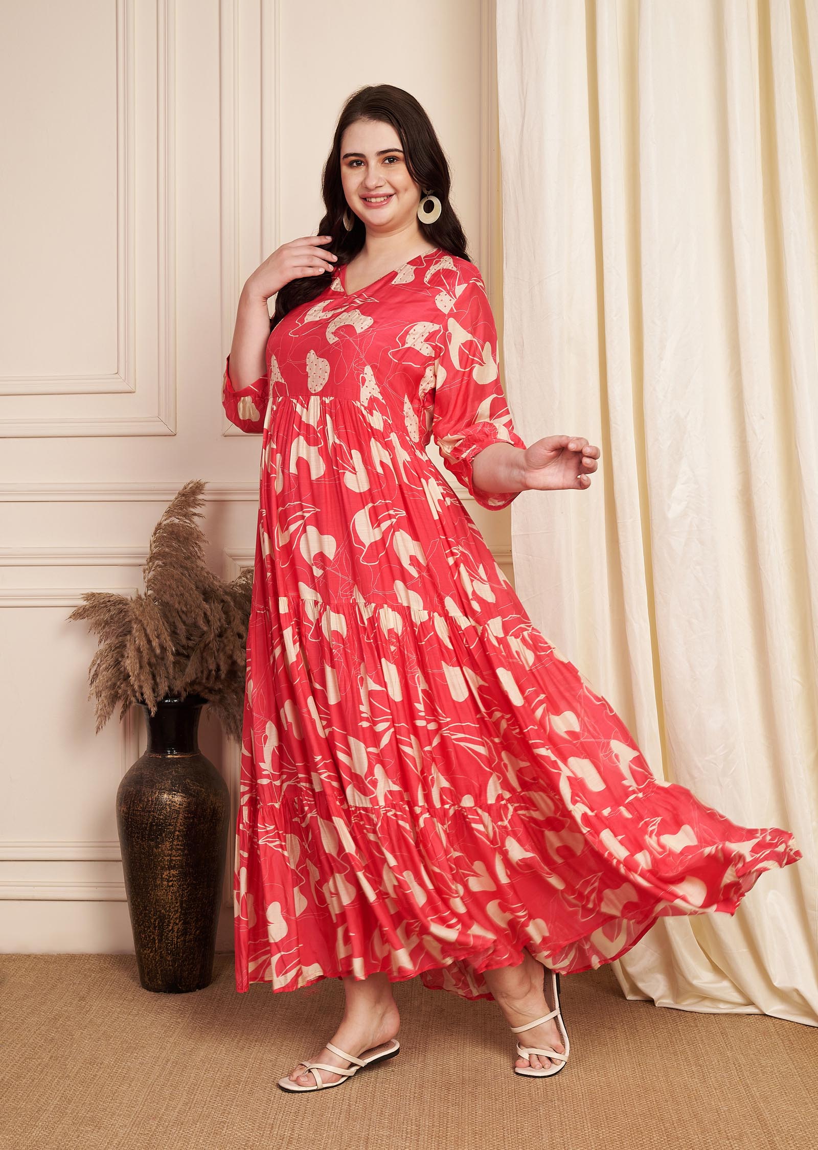 Pink Muslin Long Dress