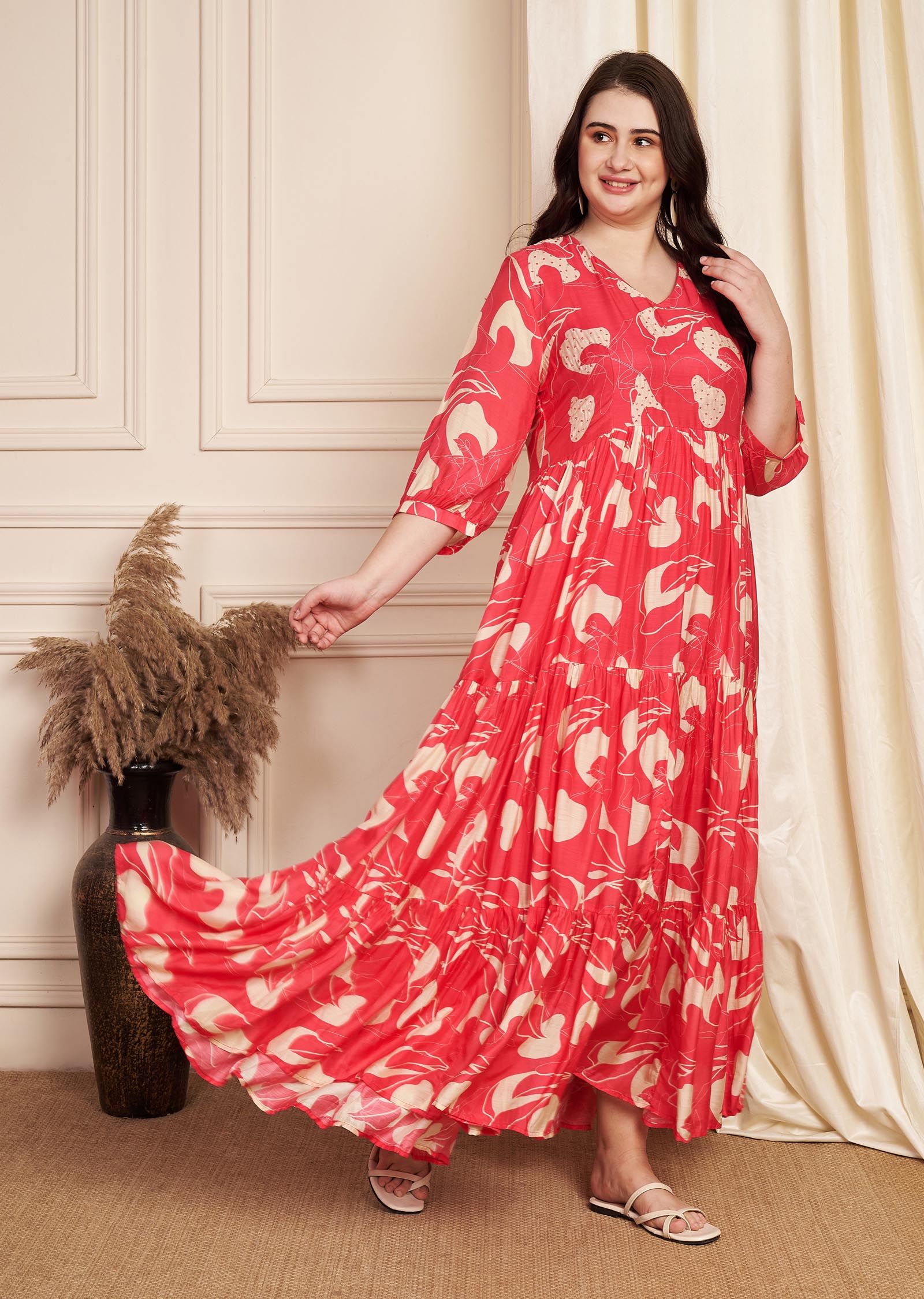 Pink Muslin Long Dress