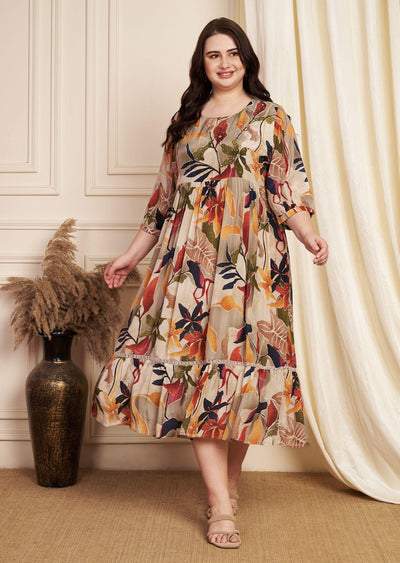 Fawn Crepe Midi Dress