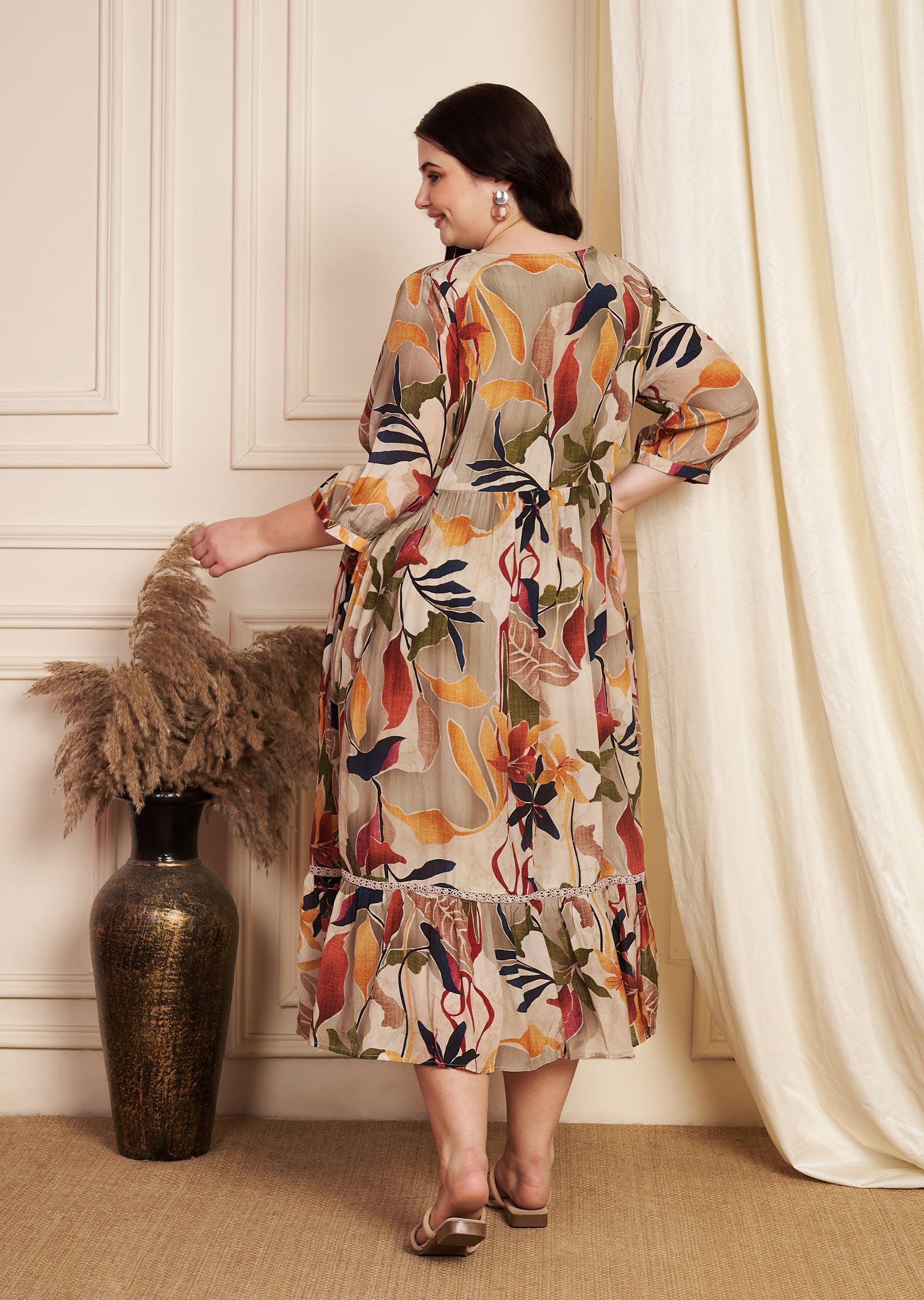 Fawn Crepe Midi Dress