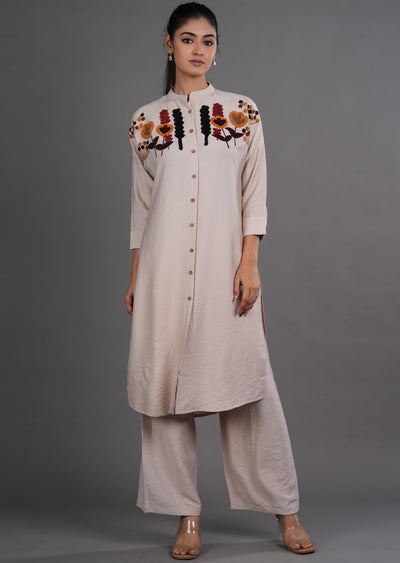 Fawn Gold Straight Cut Kurti Set