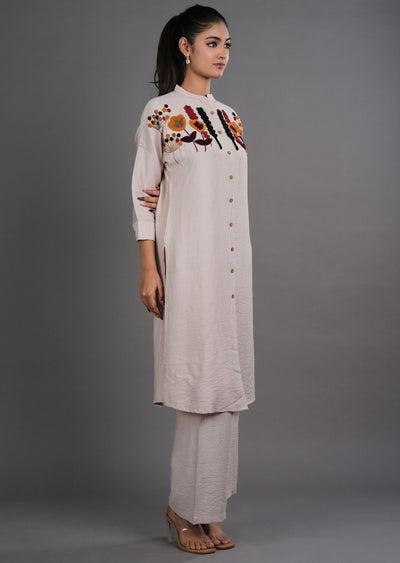 Fawn Gold Straight Cut Kurti Set