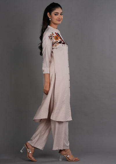 Fawn Gold Straight Cut Kurti Set