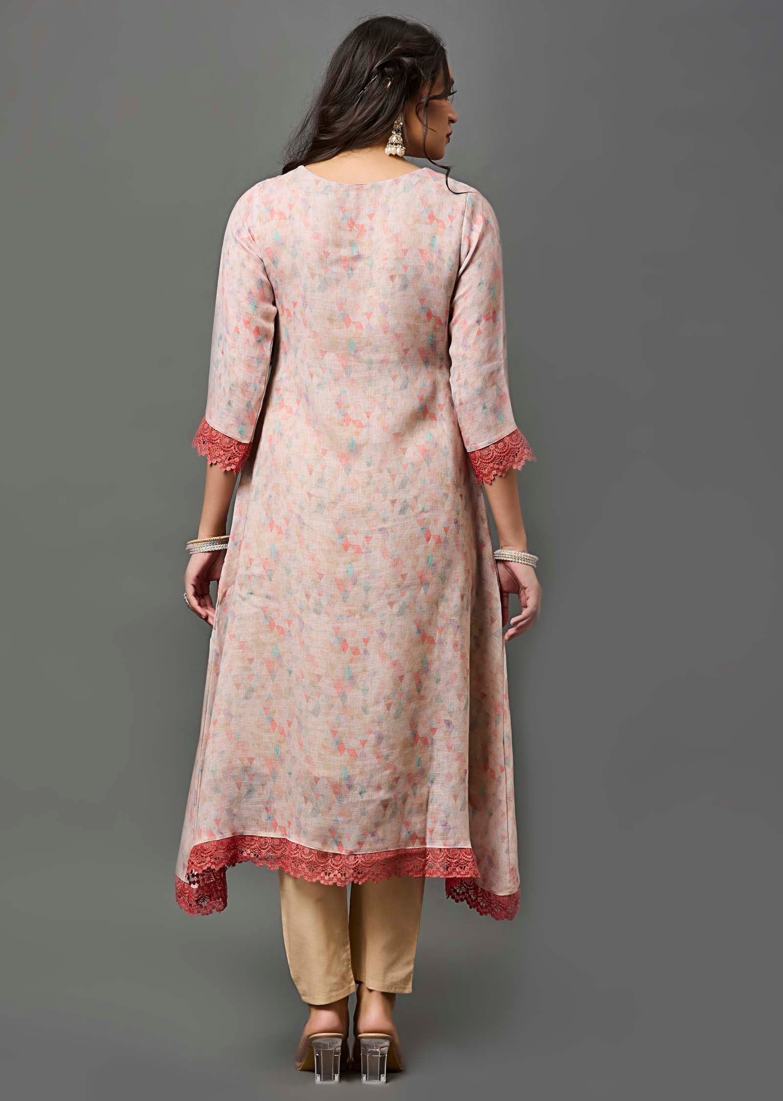 Dark Beige Linen Cotton Straight Cut Suit