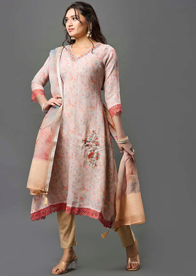 Dark Beige Linen Cotton Straight Cut Suit