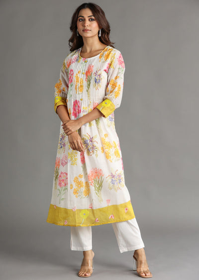 Light Peach Cotton Frock Kurti