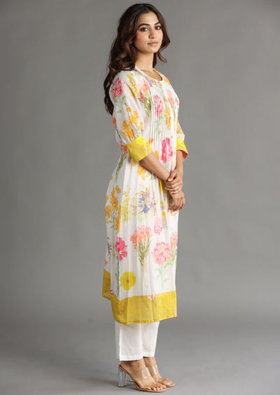 Light Peach Cotton Frock Kurti