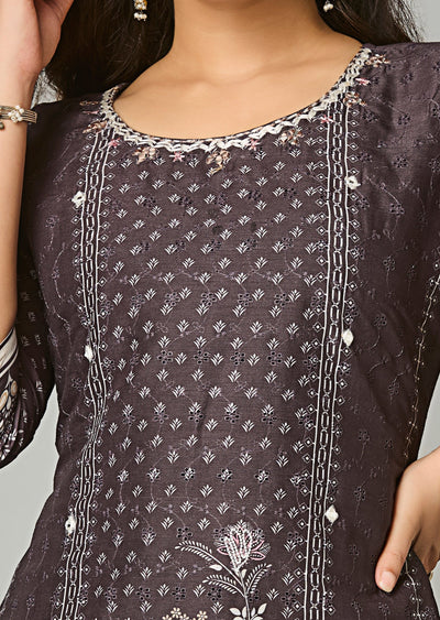 Black Cotton Straight Cut Suit