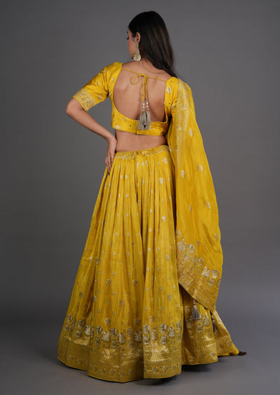 Yellow Tissue Silk Lehenga