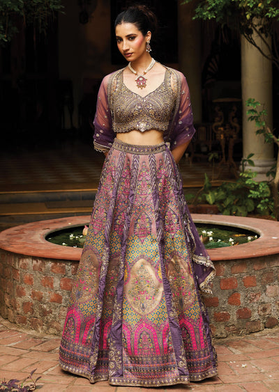 Mauve Silk Lehenga