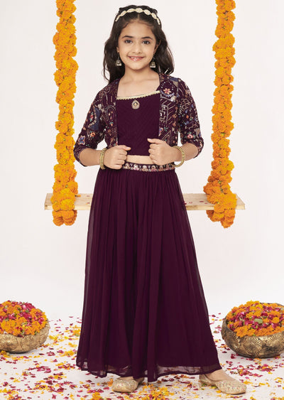 Red Georgette Gharara Set