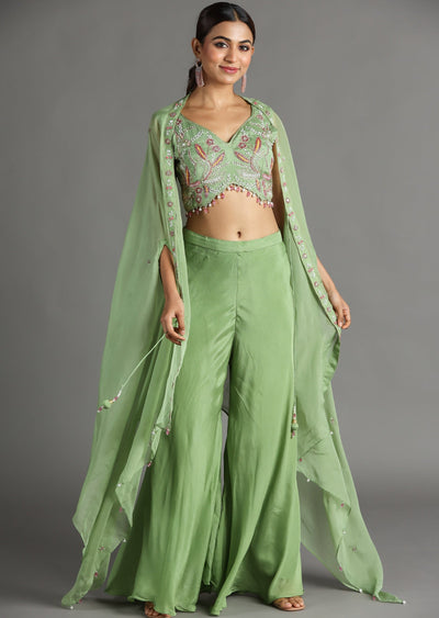 Green Chinnon Palazzo Set