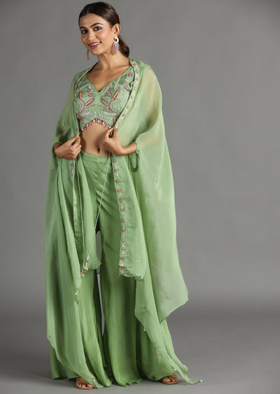 Green Chinnon Palazzo Set