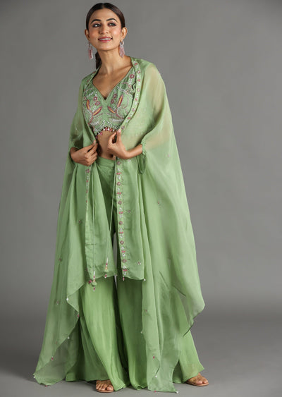 Green Chinnon Palazzo Set