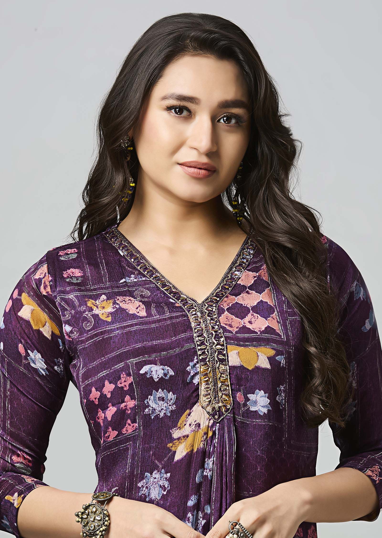 Wine Chinnon Midi Dress