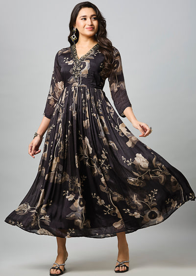 Black Chinnon Long Dress