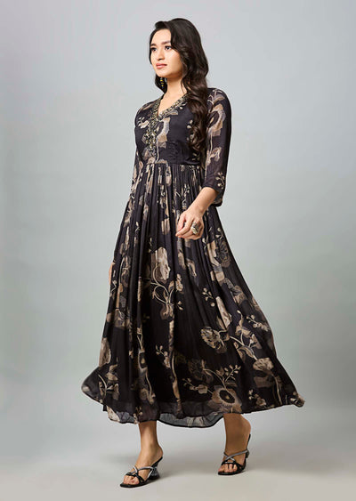 Black Chinnon Long Dress