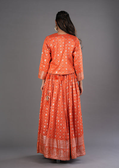 Orange Silk Lehenga