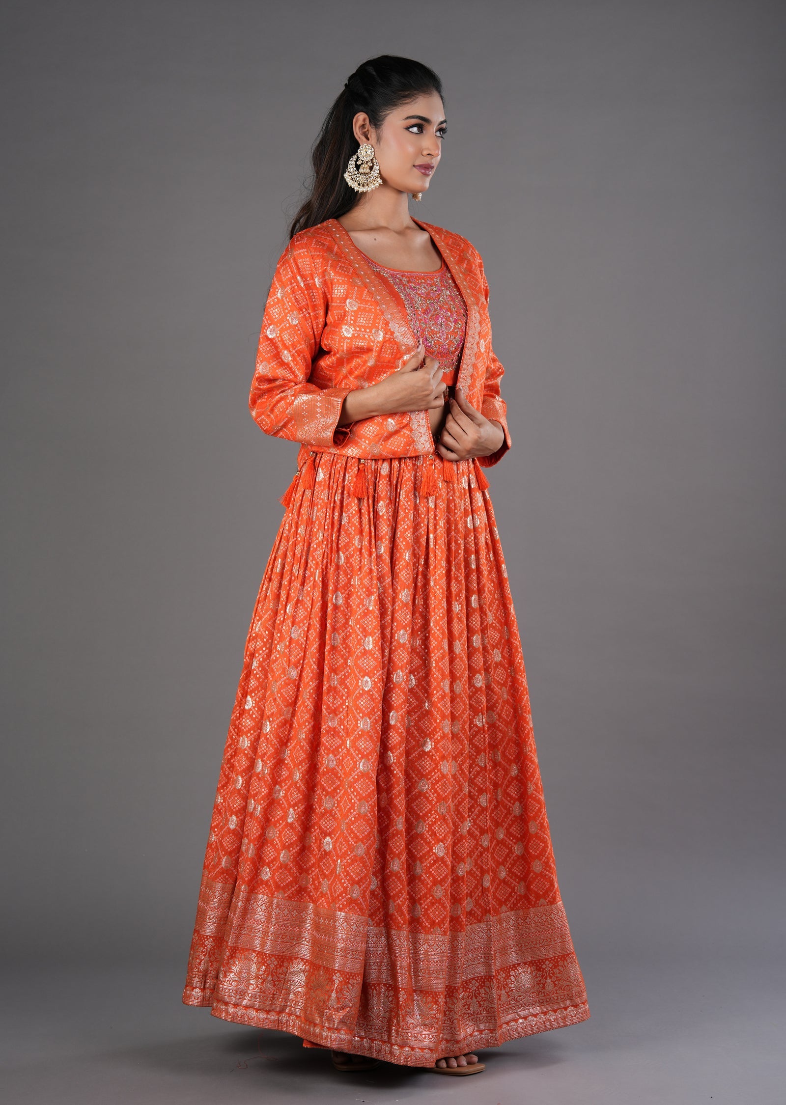 Orange Silk Lehenga