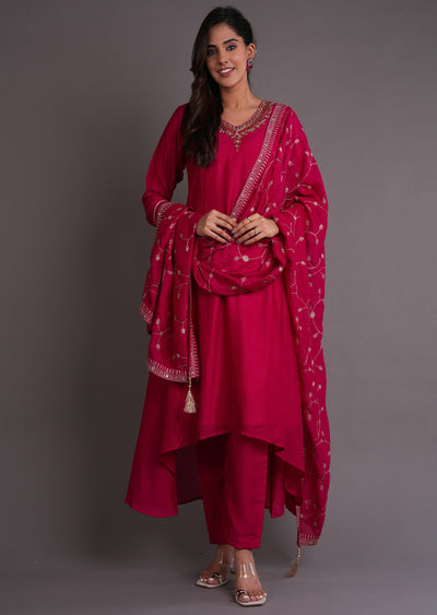 Pink Silk Anarkali Suit