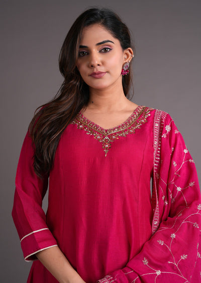 Pink Silk Anarkali Suit