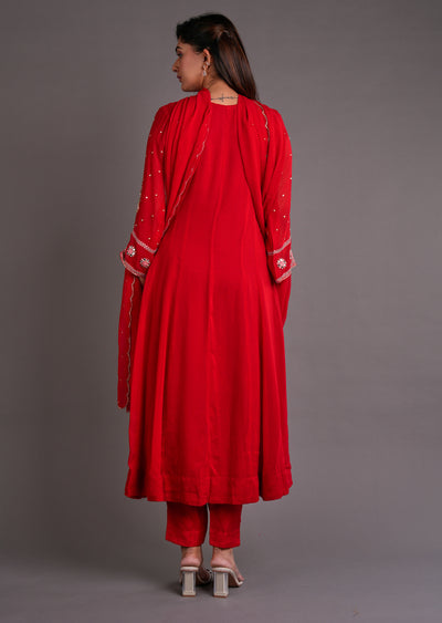 Red Georgette Anarkali Suit