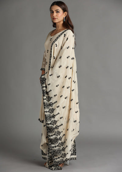 Beige Chinnon Anarkali Suit