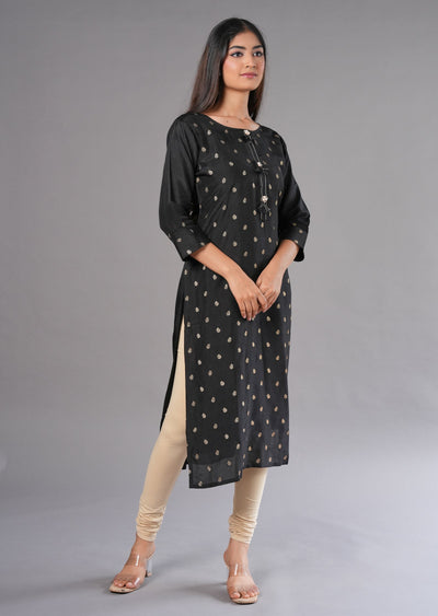 Black Banaras Straight Cut