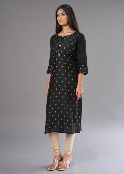 Black Banaras Straight Cut