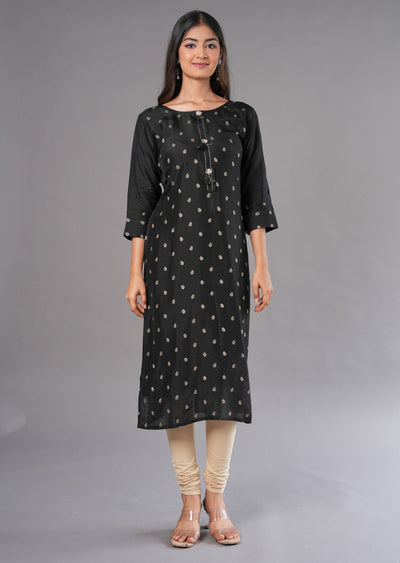 Black Banaras Straight Cut