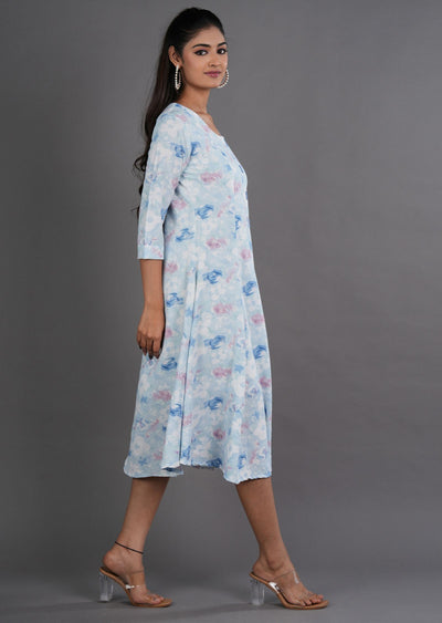 Light Blue Midi Dress