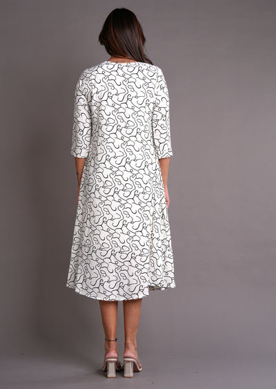 Off White & Cream Midi Dress