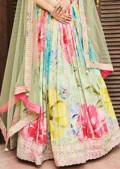 Light Green Crepe Lehenga Set