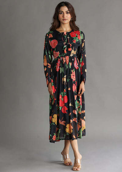 Black Chinnon Midi Dress