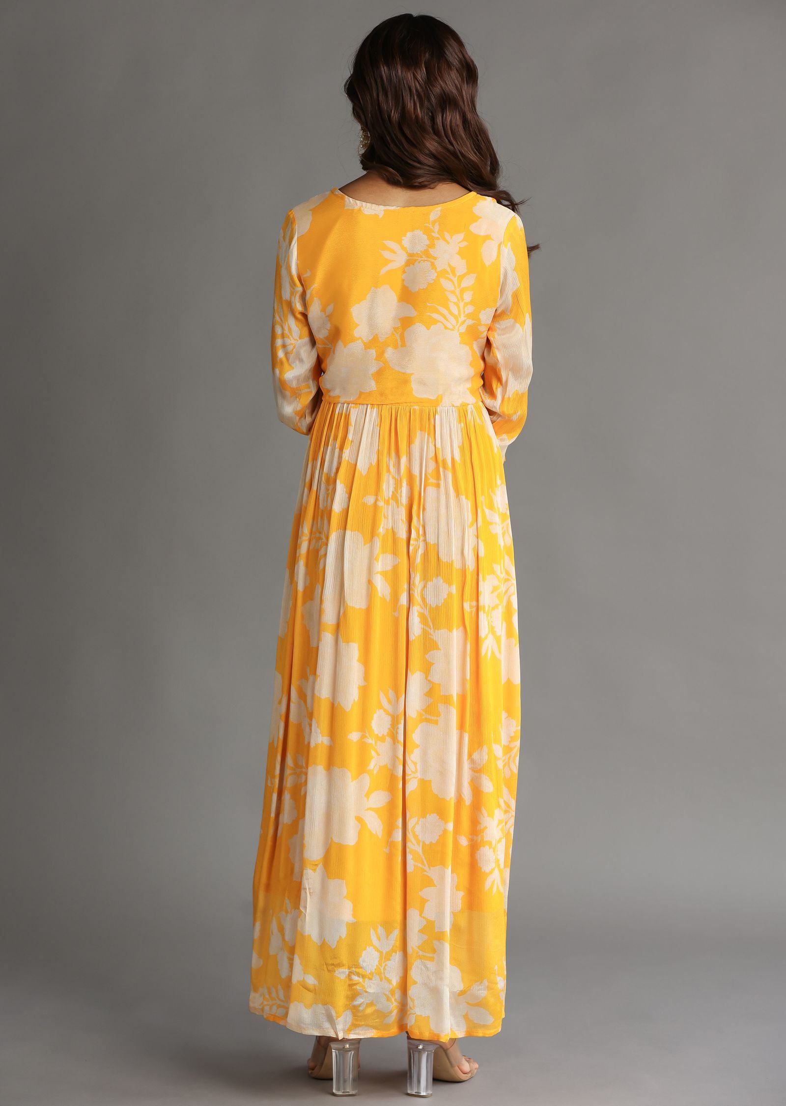 Light Orange Chinnon Long Dress