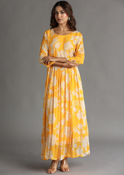 Light Orange Chinnon Long Dress