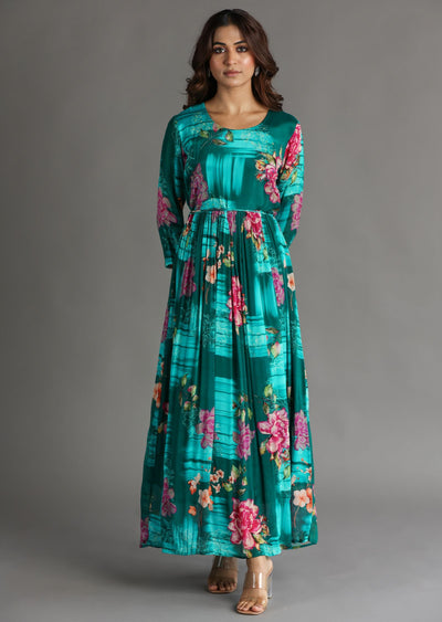 Green Chinnon Long Dress