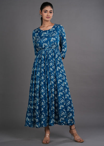 Rama Blue Chinnon Long Dress