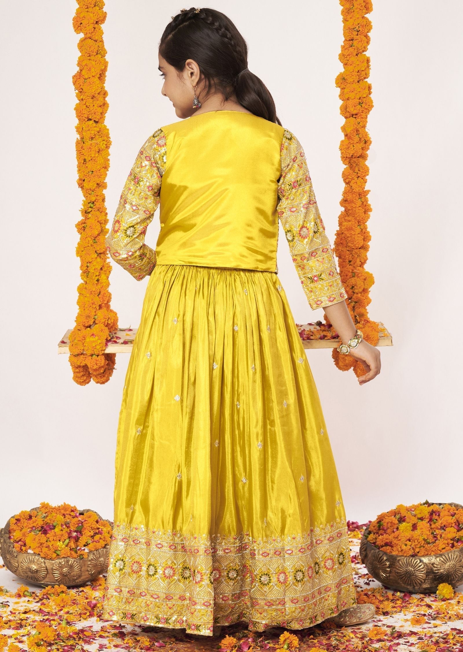 Yellow Tissue Lehenga