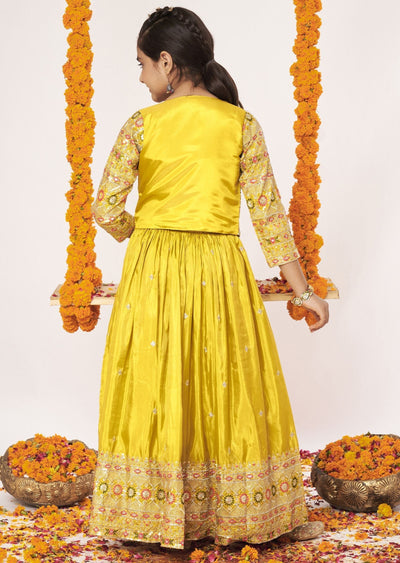 Yellow Tissue Lehenga