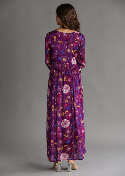 Purple Chinnon Long Dress