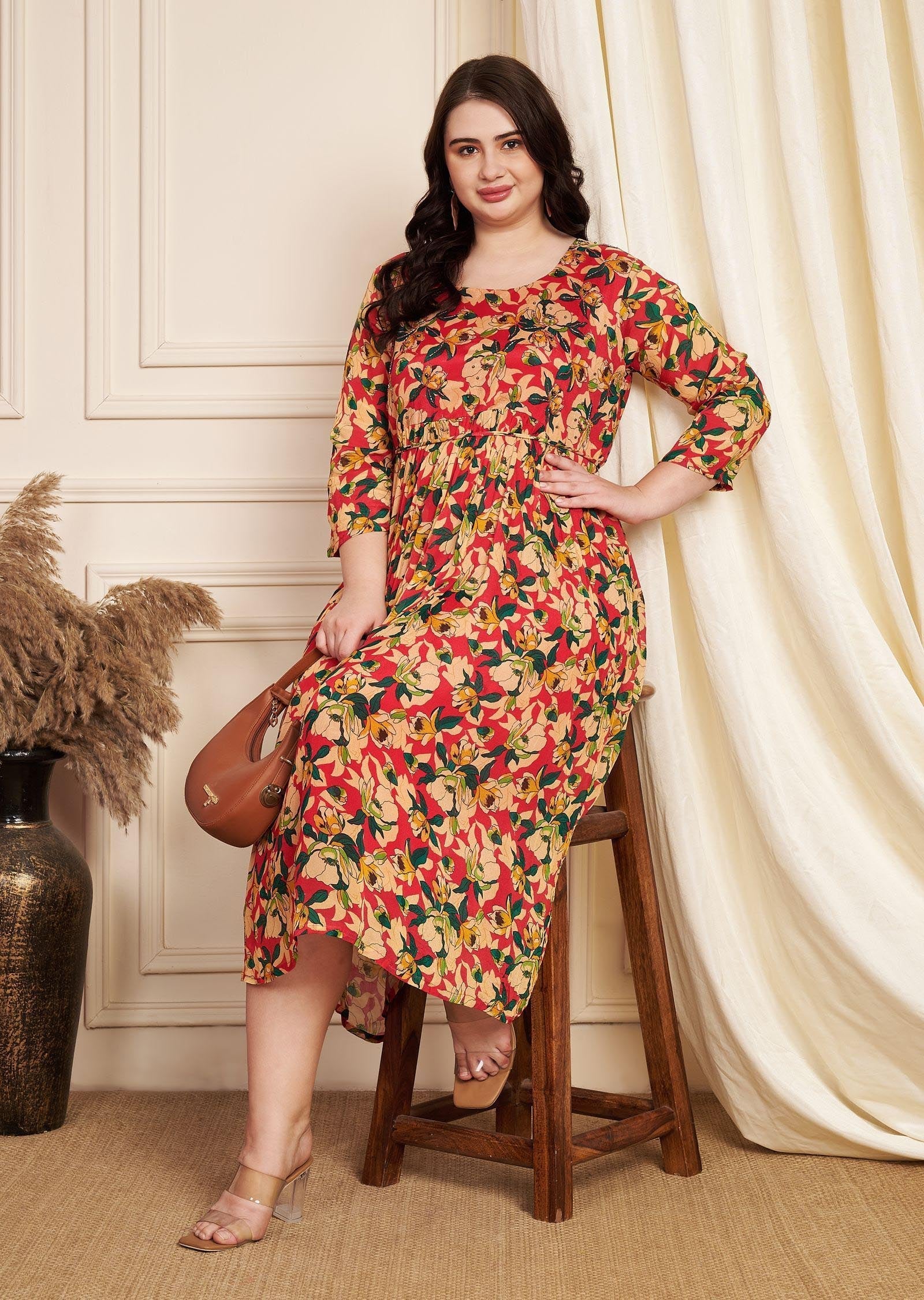 Rani Pink Chinnon Midi Dress