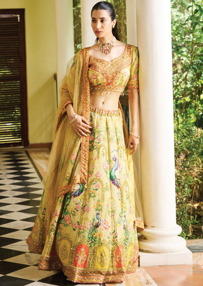 Yellow Tissue Silk Lehenga