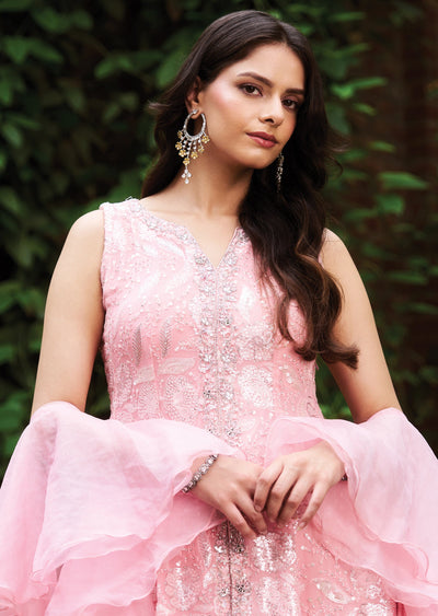 Light Pink Georgette Sharara Set