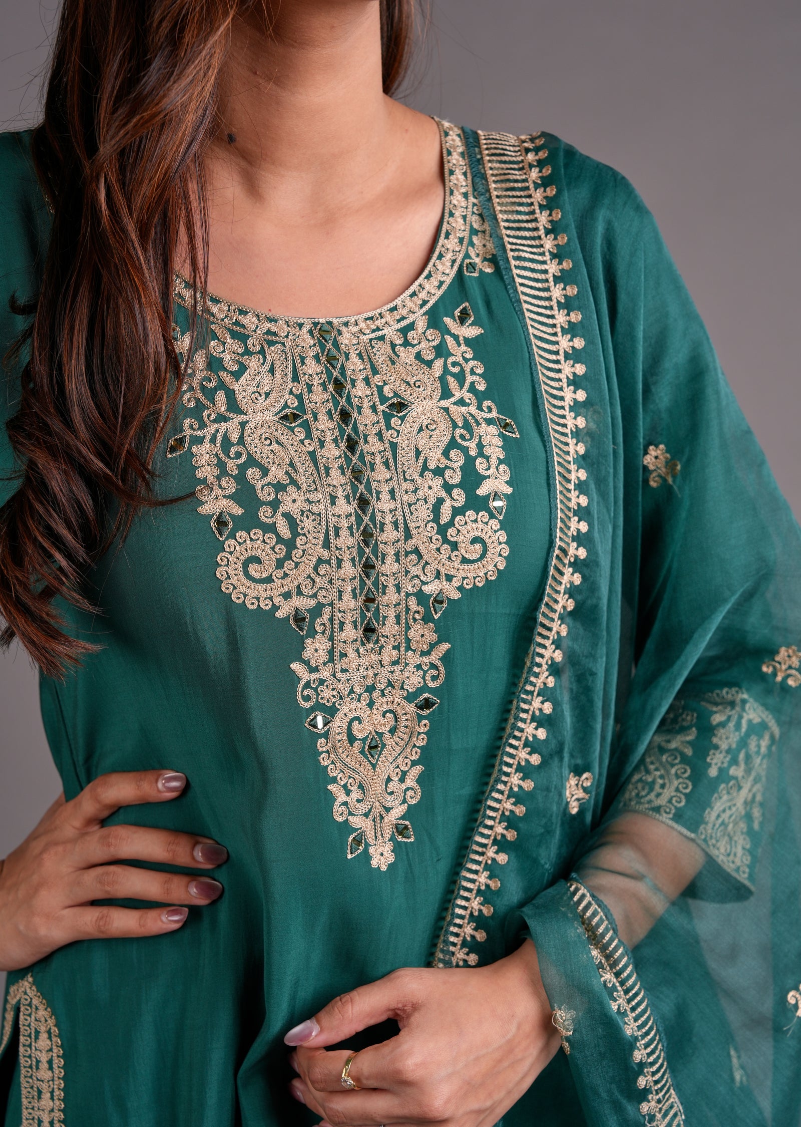 Dusty Green Russian Silk Straight Cut Suit